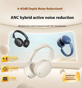 Havit H655BT Wireless ANC Headphone bluetooth Headset -40dB Active Noise Cancelling AI Call Noise Reduction 40mm Titanium-plated Diaphragm 70H Playback 38ms Low Game Delay Support 3.5mm Audio On-ear Headphones