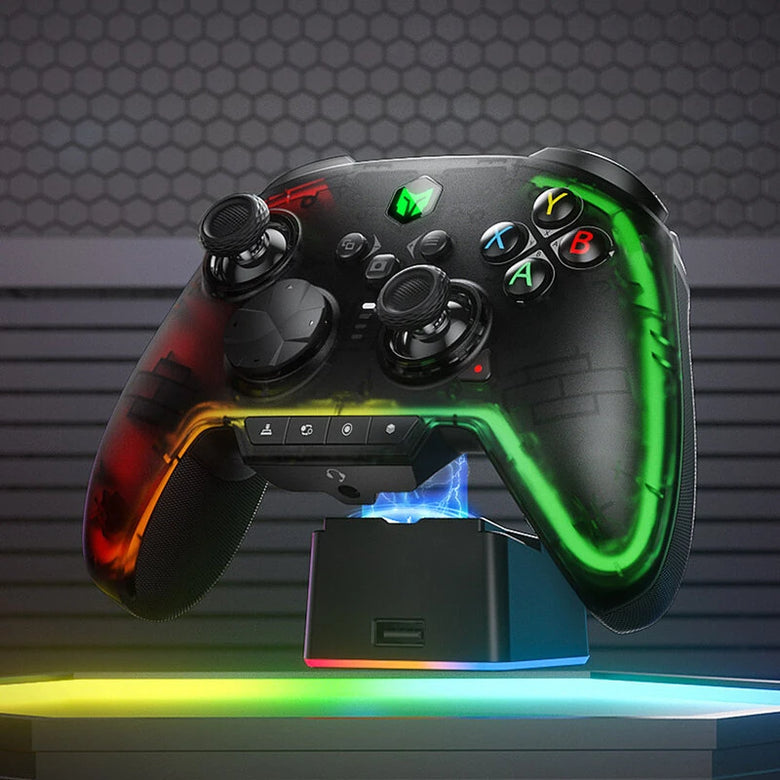 BIGBIG WON RAINBOW2 Pro Elite Tri-mode Gaming Controller with Hall Effect Triiger and ALPS Joystick 2.4G bluetooth Wired RGB Gamepad for PC Switch ANDROID IOS Support 1000Hz Polling Rate