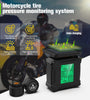 Solar Charging TPMS Motorcycle Tire Pressure System Tyre Temperature Alarm LED Display IP67 Waterproof
