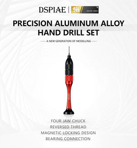 DSPIAE AT-SHD Precision Aluminum Alloy Hand Drill Set with Tungsten Steel Drill Bits High Accuracy Lightweight Design for Model Crafting