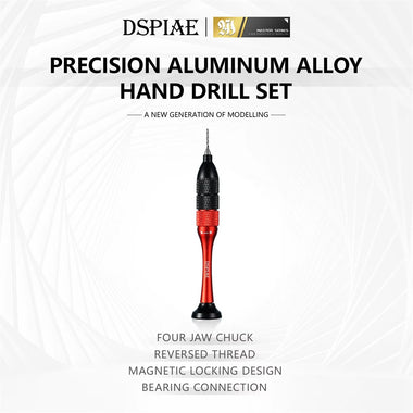 DSPIAE AT-SHD Precision Aluminum Alloy Hand Drill Set with Tungsten Steel Drill Bits High Accuracy Lightweight Design for Model Crafting