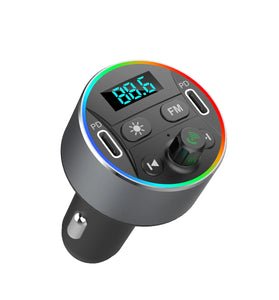 T69 bluetooth V5.0 FM Transmitter Dual 20W PD Car Charger 9 Colors Backlit Light Digital Display Hands-free Calls Voice Control MP3 Music Player Car Kit