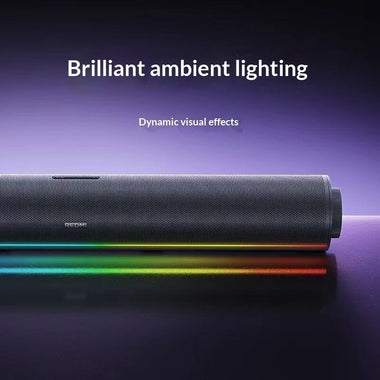 XIAOMI REDMI 20W Computer Speaker Wired bluetooth Soundbar with Side Multifunctional Knob Powerful Quad Drivers CGEC Certificated DSP Technology RGB Light Support USB AUX Playback USB Wired Desktop Soundbar