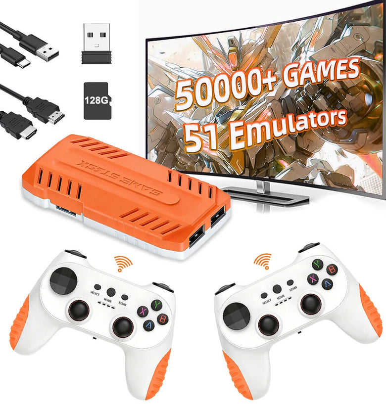 [128G] X10 pro 50000+ Games TV Game Stick with Dual 2.4G Wireless Controller Support HD Output Plug and Play Retro Game Console