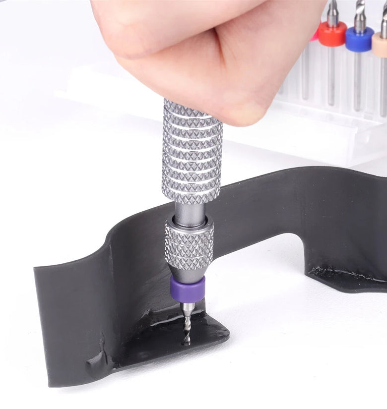 Mini Pin Vise Hand Drill Set Precision 360 Rotation Metal Construction Non Slip Handle 10 Chuck 10 Spiral Drill Bits Wood PVC Plastic Crafting Jewelry Model Making Tools