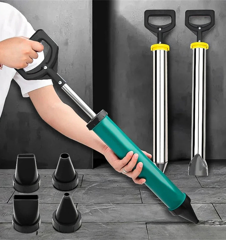 Stainless Steel Cement Grouting Gun Round Flat Nozzle Concrete Caulking Machine Reliable Construction Site Tool Multiple Nozzle Options