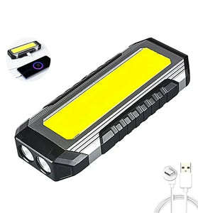 Powerful XPE LED+COB Dual Light Sources Work Light 4000mAh Power Bank Flashlight TYPE-C Rechargeable With Magnet Outdoor Camping Emergency Lantern