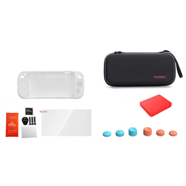 DOBE TNS-5111 Switch2 Accessories Kit 10 in 1 Bundle Protective Case Tempered Glass Screen Protector Game Card Holder Thumb Grip Caps Storage Box for Nintendo Switch 2
