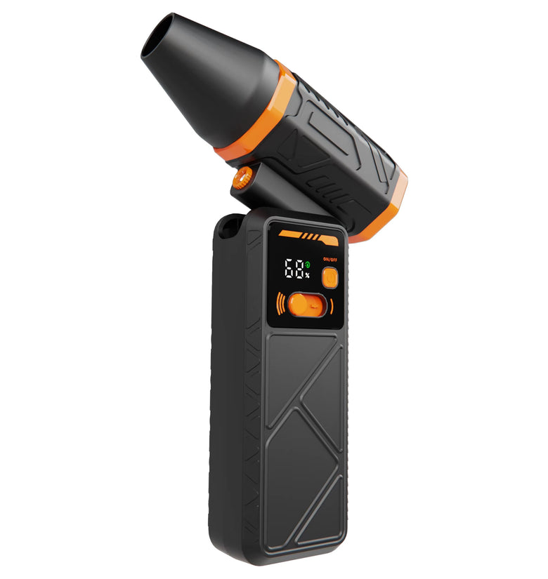 Brushless Turbo Fan 130,000RPM 180W High Speed Dual Battery LED Light Type-C Charging Rotatable Nozzle Digital Display