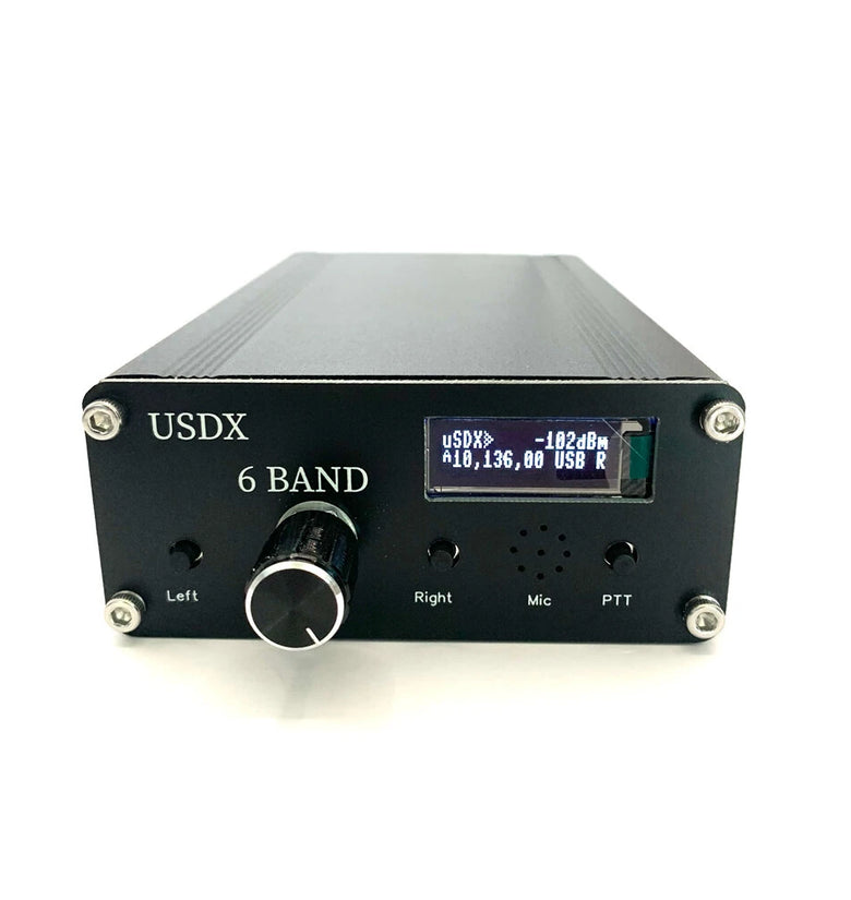 USDR uSDX 6 Bands SDR Transceivers 80m 40m 20 17m 15m 10m QRP SSB/CW HF Transceivers 5W Aluminium Cover 0.9 Inch OLED Display