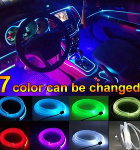 3/5M Car Interior Decoration Light 7 Color Changing Car Atmosphere Flexible LED Light Strip USB Powered for Most of Cars
