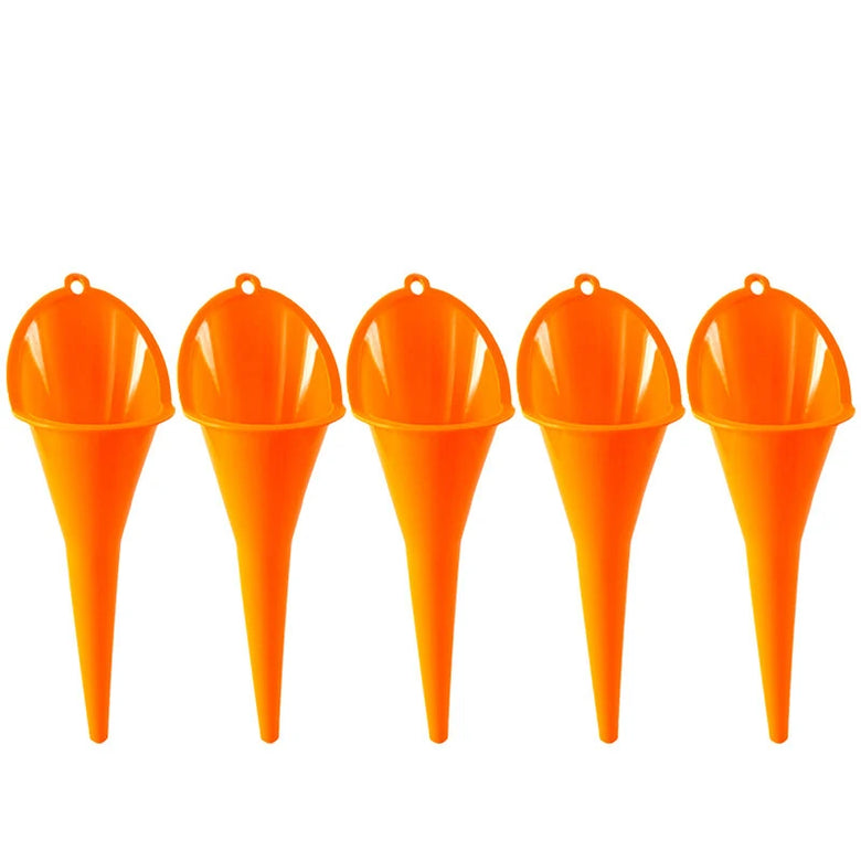 5pcs/Set Car Refueling Funnel Multi-Function Plastic Long Neck Oil Funnel Gasoline Engine Oil Additive Motorcycle Farm Machine Funnel