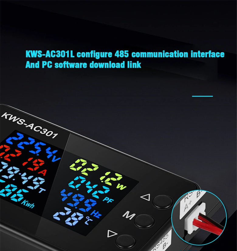 8 in1 Digital Voltmeter Ammeter KWS-AC301 AC 50-300V Power Energy Meter LED Digital AC Wattmeter Electricity Meter