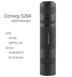 Convoy S26A LED 26800 /26650 Flashlight Long Runtime Torch Lamp Work Light Camping Lanterne Latarka Zaklamp Lamp