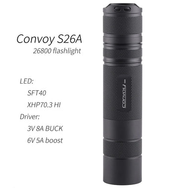 Convoy S26A LED 26800 /26650 Flashlight Long Runtime Torch Lamp Work Light Camping Lanterne Latarka Zaklamp Lamp