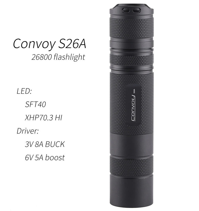 Convoy S26A LED 26800 /26650 Flashlight Long Runtime Torch Lamp Work Light Camping Lanterne Latarka Zaklamp Lamp