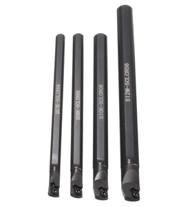 4pcs 7/8/10/12mm SCLCR06 Lathe Boring Bar Turning Tool With 10pcs CCMT0602 Inserts