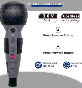 DONUMEH Mini Electric Screwdriver PTS-066 3.6V 1800mAh Lithium Battery Type-C USB 3-Level Adjustable Torque LED Light 300RPM Pen Style Tool