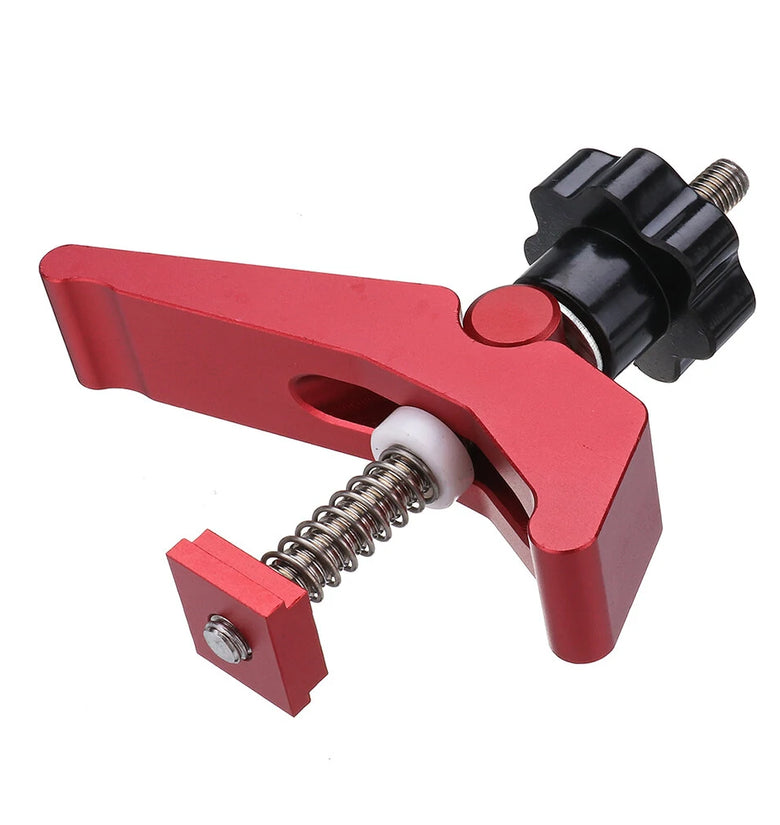 HONGDUI Red Quick Acting Hold Down Clamp Aluminum Alloy T-Slot T-Track Clamp Set Woodworking Tool for Woodworking Table