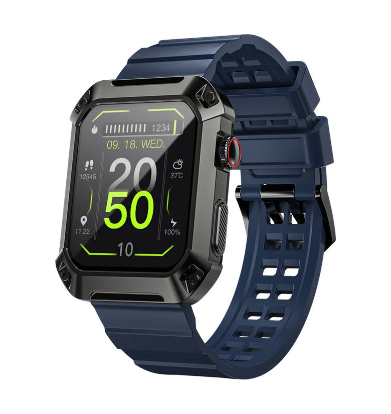 LOKMAT OCEAN 2 Pro 1.85 inch HD Screen bluetooth Call Heart Rate Blood Pressure SpO2 Monitor 450mAh Voice Assistant 100+ Sports Modes Smart Watch