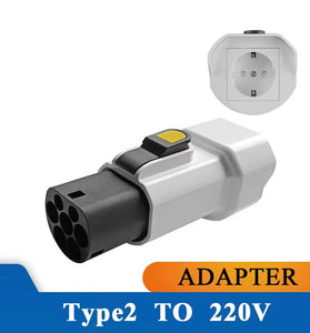 EVqiaoyi TYPE2 V2L European Standard Charging Pile Charger Adapter Type 2 To 220V 16A 3.5KW IP54 Fireproof Material Silver Plated Copper Connector