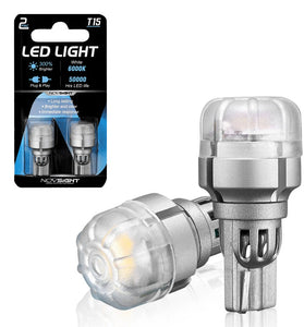 NOVSIGHT Pair 12V T15 LED Light Bulb 3020SMD Turn Signal Bulb 2W 256LM White Light Brake Reversing Lamp