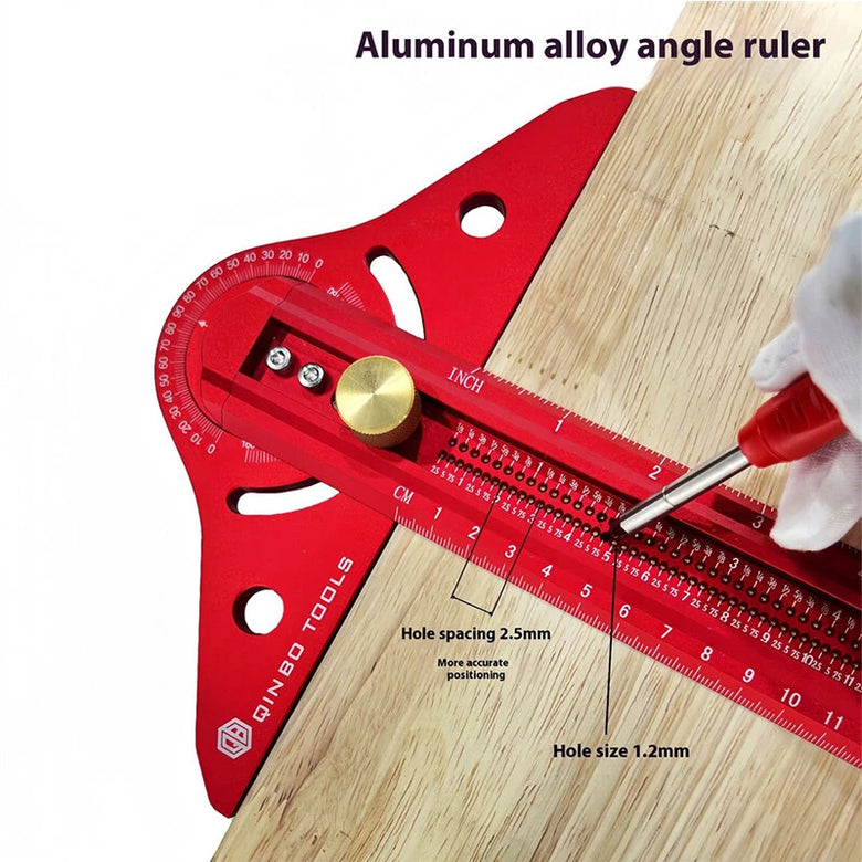 Adjustable Multi-angle T-square Woodworking Scriber Marking Line Ruler Precision Line Drawing aid Ruler with Angle Adjustment Scale
