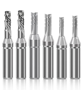 1/2 Inch 12.7mm Shank Tungsten Mortising Carbide Router Bit 2 Flutes/3 Flutes TCT Straight Router Bit Straight Flute End Milling Cutter 6-8mm Cutting Diameter 20-22mm Cutting Length