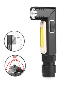 Rechargeable LED Flashlight Multifunctional Magnetic Base 360 Degree Rotate IP65 Mini Working Lamp Car Repair Work Light