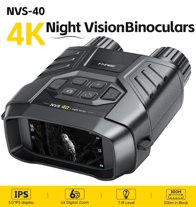 FNIRSI NVS-40 Night Vision Device 4K Full Color HD 6X Digital Zoom 300m Observation Distance 7 Levels Infrared Light