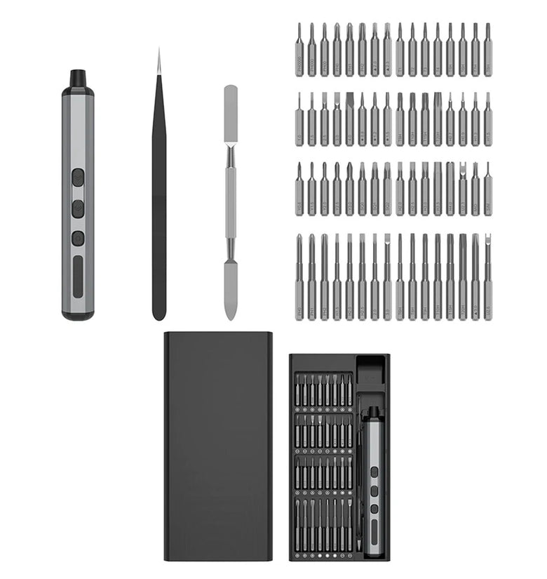 68-in-1 Electric Screwdriver Kit Quick Charge 90min Use 200rpm Lithium Battery Home DIY Tools