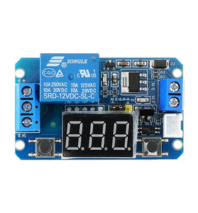 12V DC Infrared Remote Control Full-function Precision Delay Cycle Timing Relay Module with LED Digital Display with Remote Controller