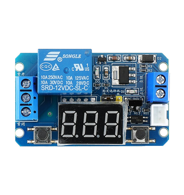 12V DC Infrared Remote Control Full-function Precision Delay Cycle Timing Relay Module with LED Digital Display with Remote Controller
