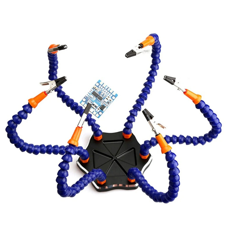 6-Jaw Multi-Weld Bracket Arm Repair Fixture with 7-Piece Flexible Arm with USB Fan for Modeling Weld Assembly Repair