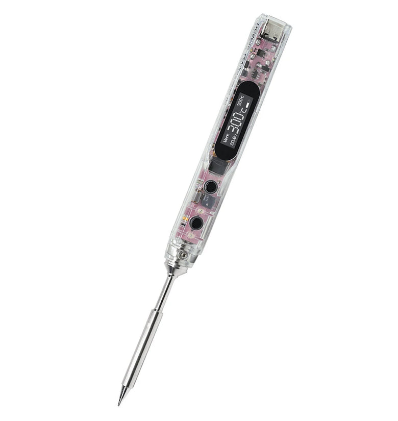 SEQUER SI012 Pro Max T12 Portable OLED Soldering Iron with Color Ambience Light Chinese, English and Russian Menu Applicable T12 Soldering Iron Tips Support PD|QC|3S-6S Battery Power Supply