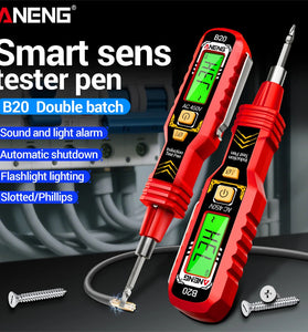 ANENG B20 Smart Voltage Tester Pen Non Contact and Contact AC Voltage Detection 30-1000V Dual Color LCD Screen with Screwdriver and LED Flashlight