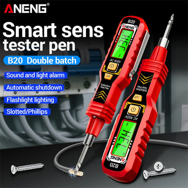 ANENG B20 Smart Voltage Tester Pen Non Contact and Contact AC Voltage Detection 30-1000V Dual Color LCD Screen with Screwdriver and LED Flashlight