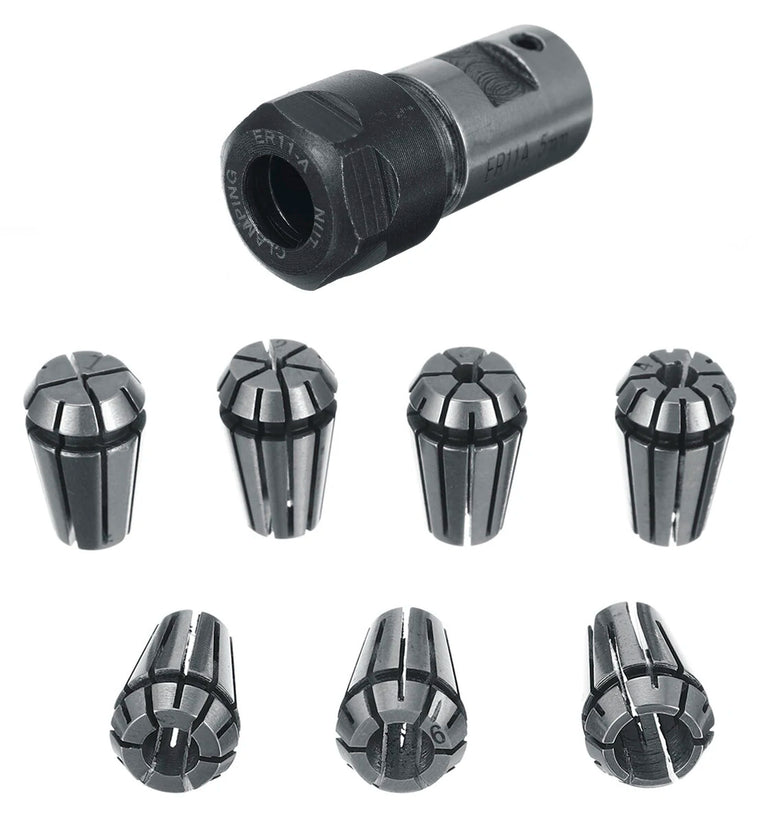 7Pcs ER11 1-7mm Spring Collets with ER11A 5mm Motor Shaft Holder Extension Rod