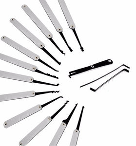 Transparent Practice Padlock with 12pcs Unlocking Lock Picks Set Key Extractor Tools