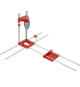 ENJOYWOOD Upgraded All Aluminum Alloy Adjustable Woodworking Drill Locator Guide With 8pcs Extension Rods Flip Stops and Wrench For Positioning Tools Hole Drill