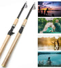 Ultra-short Telescopic Carbon Spinning Fishing Rod Portable Cork Handle Travel Fast Lure Fishing Rods for Spinning Reel