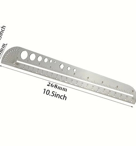 Multifunctional Stainless Steel Profiled Ruler Protractor Compass 201 Stainless Steel Precision Measuring Tool for Designers and Craftsmen