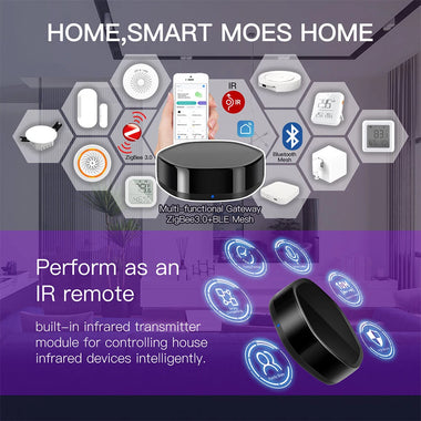 MoesHouse Tuya ZIGBE bluetooth Multimode Gateway Smart WiFi IR Controller APP Wireless Control Smart Home Assisted with Alexa Google
