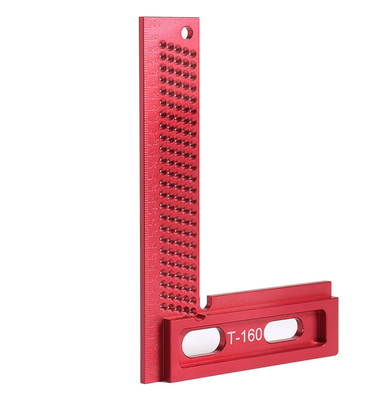 L Type 160/200mm Aluminum Alloy Woodworking Square Hole Positioning Metric Measuring Ruler Carpenter Scriber