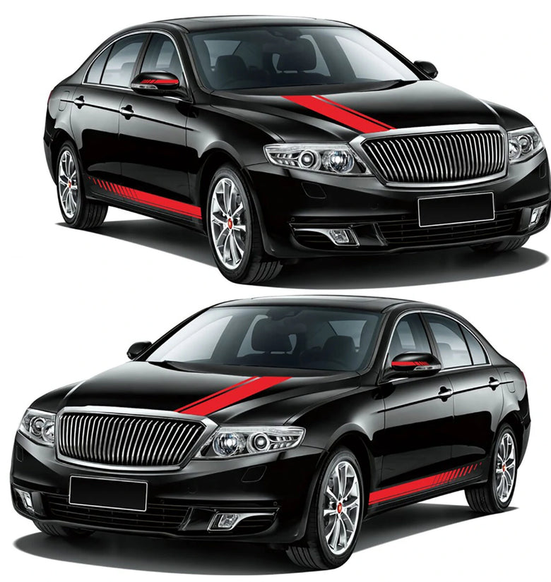 5pcs Car Side Body Stickers Stripe Vinyl Hood Decals Rear View Mirror Vinyl  Decoration