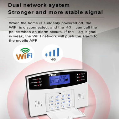 Tuya WiFi 4G EU GSM Smart Security Alarm System 433MHz Timing Function Two-way Intercom APP Remote Alarm Notification Digital Burglar Kit