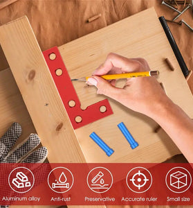 Small Square Center Finder Tool Compact 50x100mm Aluminum Alloy Mini Square Ruler Precise 90 Marking Center Finder