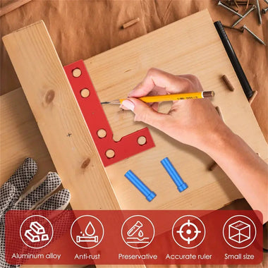 Small Square Center Finder Tool Compact 50x100mm Aluminum Alloy Mini Square Ruler Precise 90 Marking Center Finder