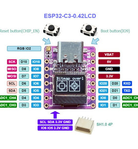 ESP32 C3 0.42 inch LCD Development Board RISC-V WiFi Bluetooth Arduino/Micropython