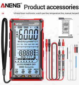 ANENG 622A Digital Smart Multimeter 10A Tester Meter Auto Range True RMS DC/AC 6000 Multitester With Laser Lamp Capacitance Ohm